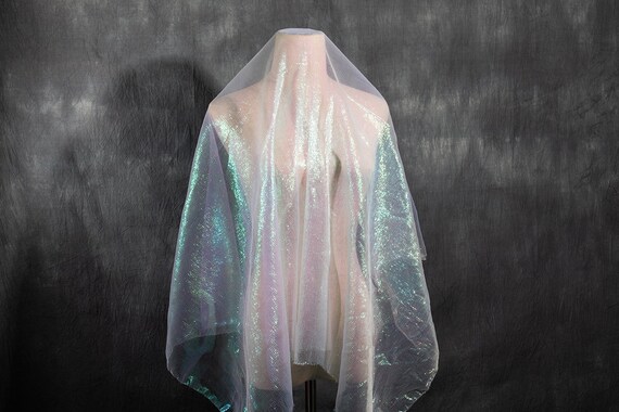 Shiny Iridescent Crinkle Sheer Organza Fabricpleated Texture - Etsy
