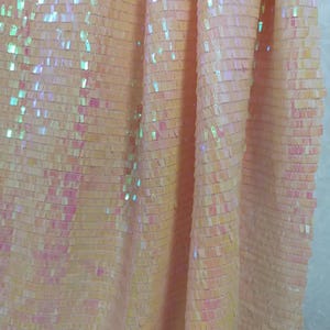 1 jard tkaniny z cekinami w kształcie jednorożca, holograficzna tkanina w kształcie prostokąta, tęczowa tkanina z cekinami na kimono, sukienkę imprezową, strój na festiwal muzyczny 29#Iridescent Orange
