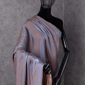 1Yard Iridescent Pleated Cotton Silk Fabric,21Colors Super Soft and Smooth,Well Drap,T-Shirt Fabric,Shiny Prom Dress 60 Inches Wide