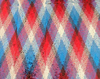 New!! 1 Yard Multicolor/Shiny Sliver Flip Up Sequin Mesh Fabric,Diamond Mermaid Fabric Rainbow Reversible Sequin,2Tone Mermaid Sequin Fabric
