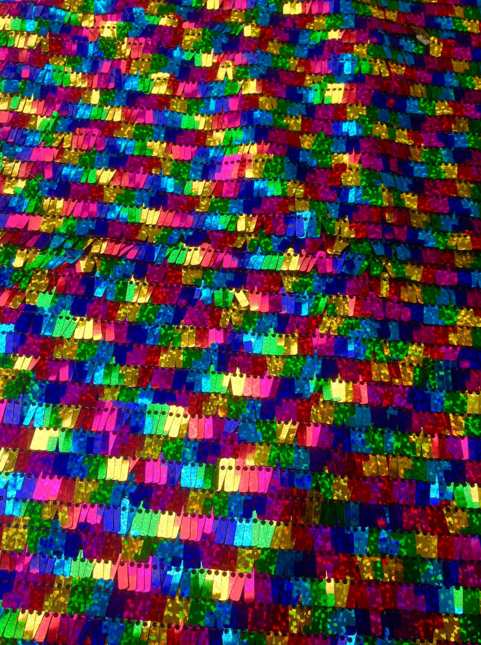 1 Yard Rainbow Multicolor Sequin Fabricholographic Sequin Etsy