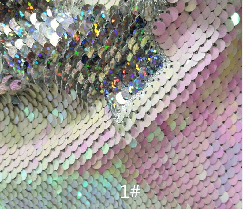 1 Yard Flip Sequin Fabricholographic Reversible Sequin Etsy