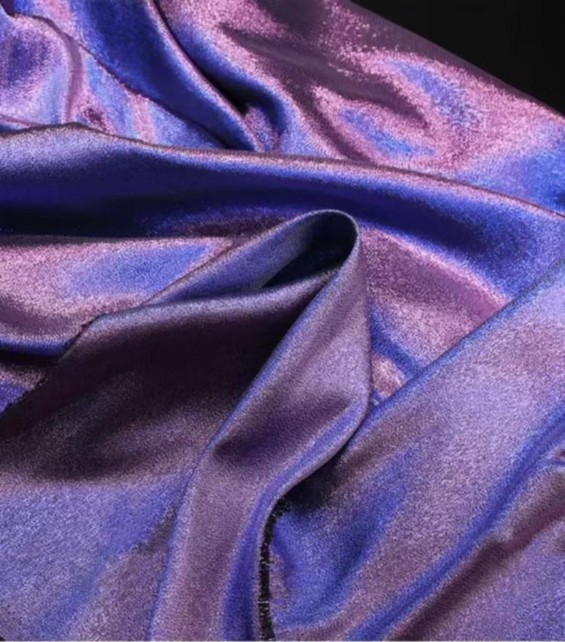 1 Yard Blue Silver 2Tone Jacquard Fabric,Holographic Prom Party Dress Fabric,Designer Fabric,Holloween Christmas Dress,Stage Costume Fabric 7#