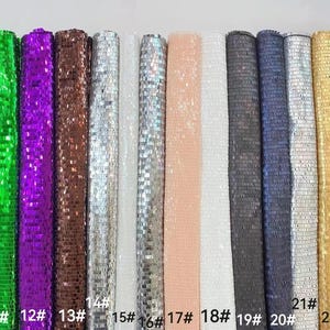 1 jard tkaniny z cekinami w kształcie jednorożca, holograficzna tkanina w kształcie prostokąta, tęczowa tkanina z cekinami na kimono, sukienkę imprezową, strój na festiwal muzyczny zdjęcie 3