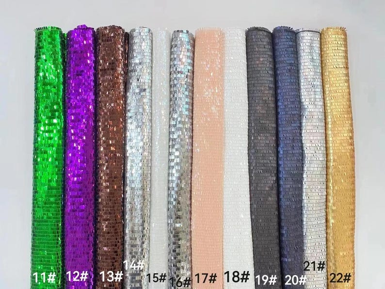 1 jard tkaniny z cekinami w kształcie jednorożca, holograficzna tkanina w kształcie prostokąta, tęczowa tkanina z cekinami na kimono, sukienkę imprezową, strój na festiwal muzyczny zdjęcie 3