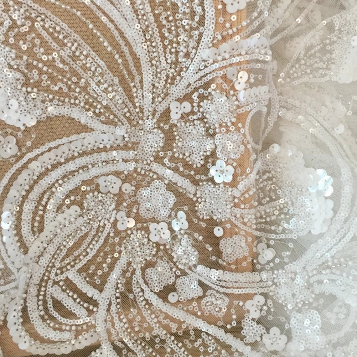 White Beaded Lace Sophia
