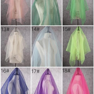 1 jard tkaniny z gazy, organza, tiul, tkanina na tło, dekoracje na imprezy, artykuły DIY, welony ślubne, suknie, sukienki tutu, 27 kolorów