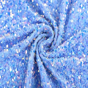 New Gorgeous!! 1 Yard Magaic Iridescent Sequin Velvet Fabric,3D Sequins on Stretch Fabric,Prom Dress Fabric,Houte Couture Sequin