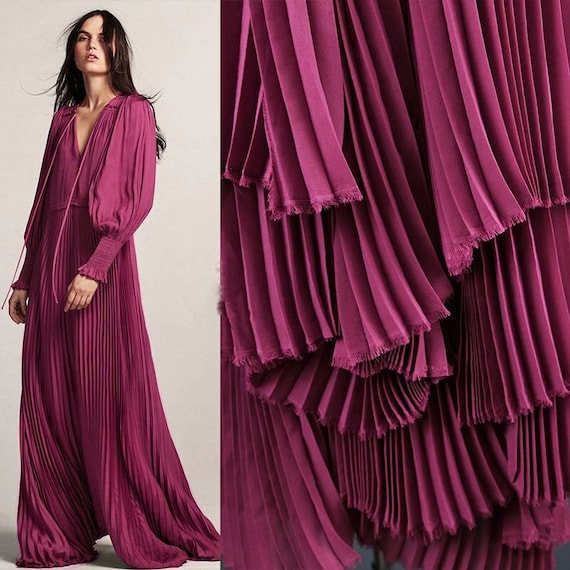 Pleated Chiffon Fabrics, Organ Pleated Fabric, Pleated Soft Fabric