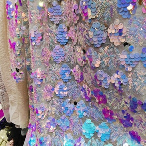 1Yard Iridescent Flower Sequin Fabric,Gorgeous Grape Pattern Design Sequin,Wedding Dress Fabric,Beautiful Girl Dress,Prom Dress,Sequin Dress