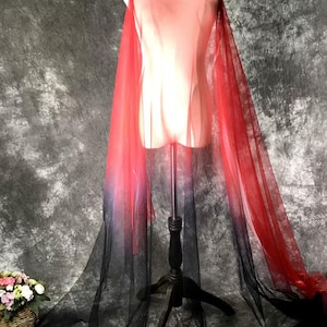 Schwarz Weiß Overstain Tüll Stoff,Ombre Weicher, Glatter Spitze Stoff,Gradient Mesh,Spitzenkleid,Hintergrundstoff,Brautkleid,Navy Abendkleid