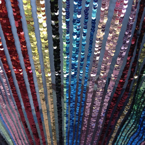 New!!High Quality 1 Yard Multicolor Sequin Fabric,Stripe Sequin Dress Fabric,Wedding Bridal Dress Fabric,Mix-6Colors Sequins on Mesh Fabric,