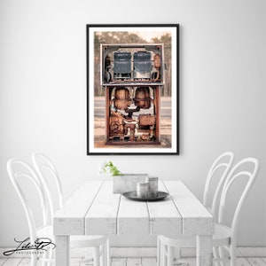 Vintage Tokiem Fuel Dispenser Photo - Automotive Nostalgia Decor - Rustic Gas Station Art