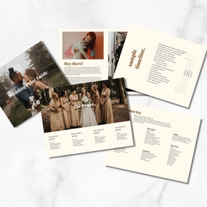 May include: A wedding photography price guide with a sample timeline and shot list. The guide includes three different packages with varying prices and services. The guide also includes a sample timeline of a wedding day and a list of common wedding photography shots.