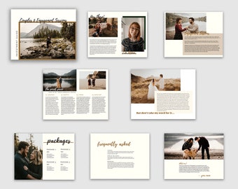 Photographer Couples & Engagement Sessions Price Guide Marketing Template for Photoshop and Indesign