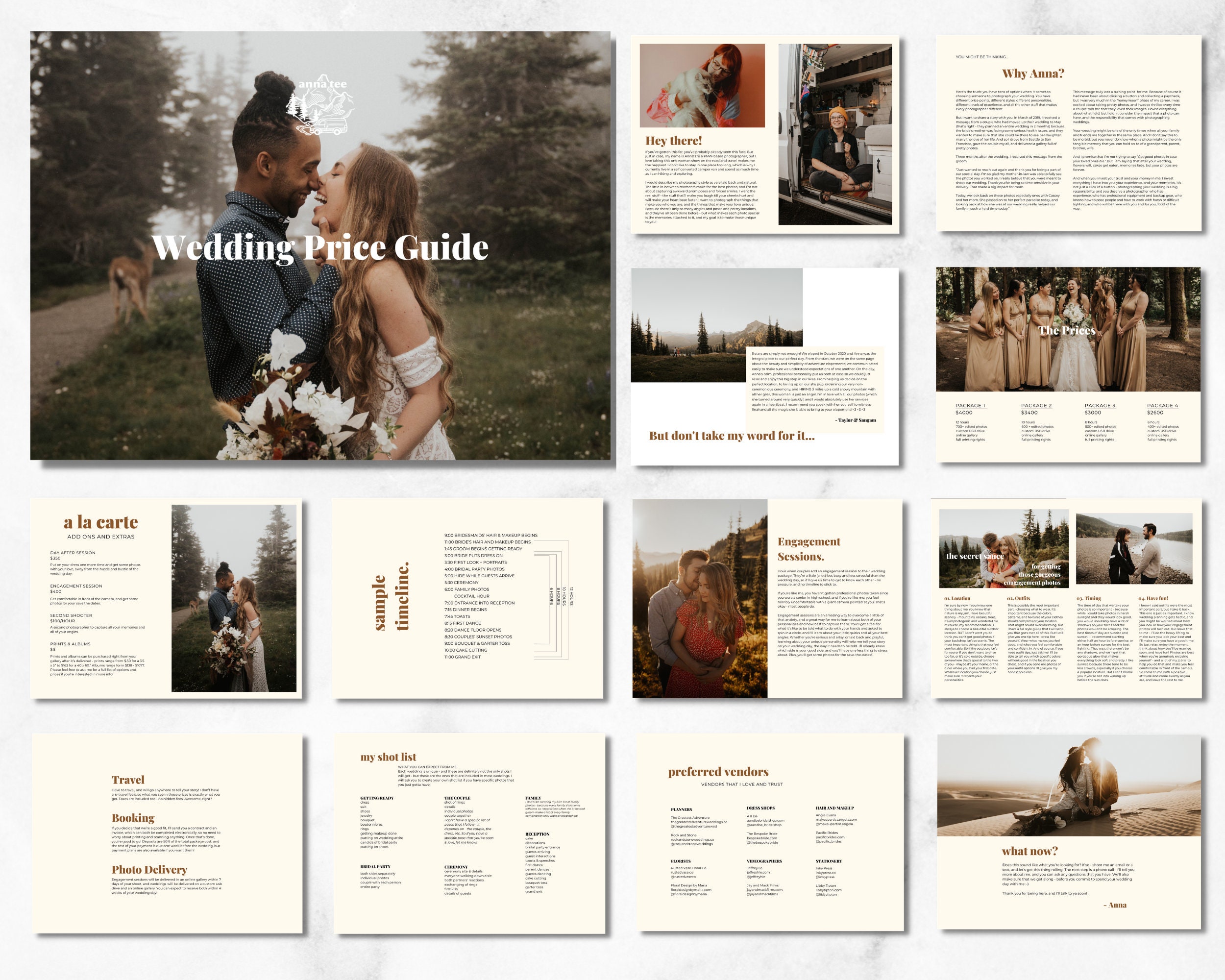 Wedding Guide and Price Guide Marketing Template Bundle for - Etsy