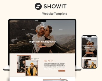 結婚式や駆け落ちの写真家のための Showit テンプレート