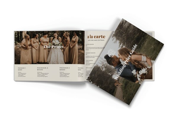 Wedding Photographer Price Guide Marketing Template for Canva or Photoshop
