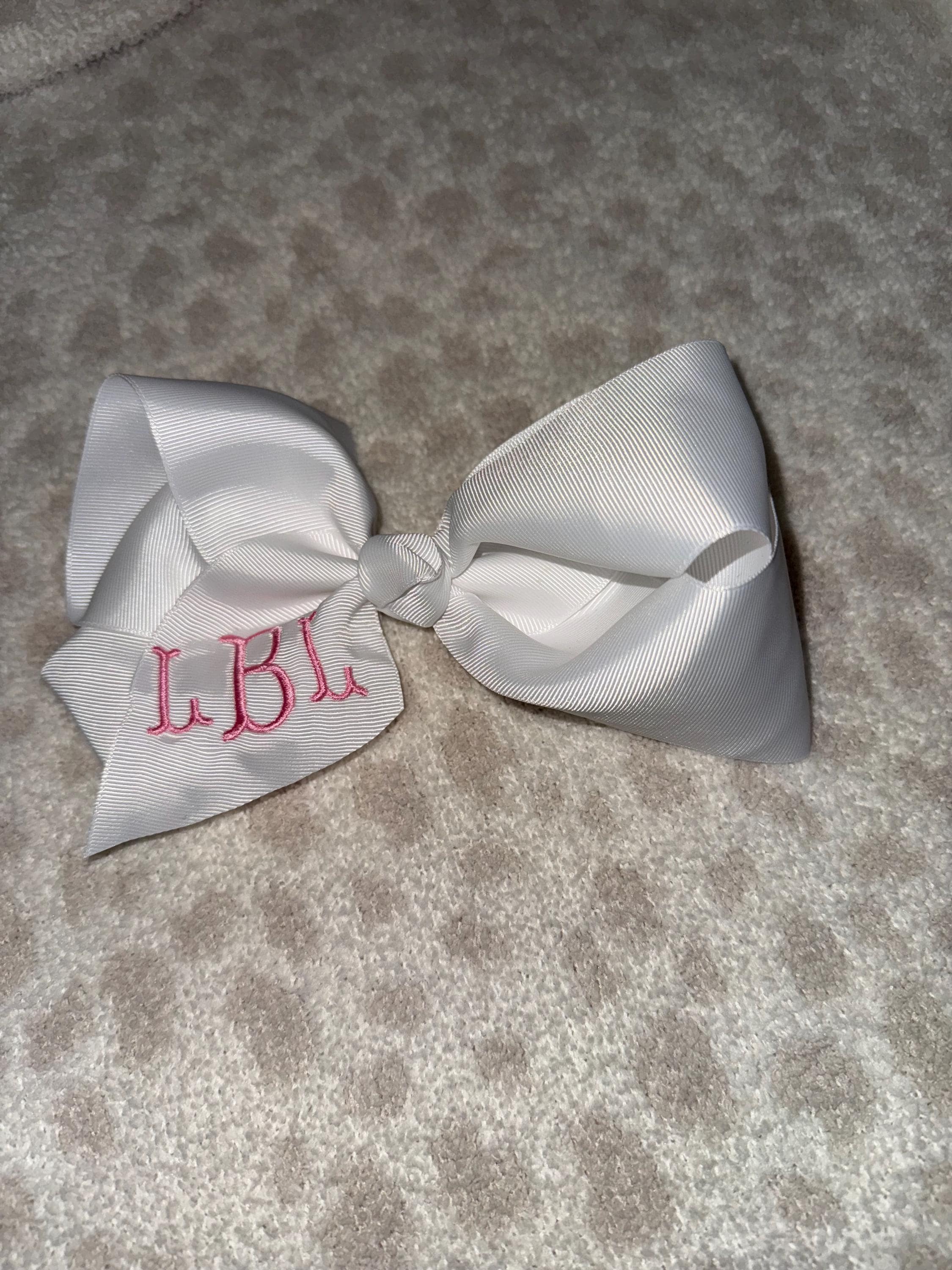 Personalized Monogramed Hair Bow, Initial Embroidered Bow, Customized ...