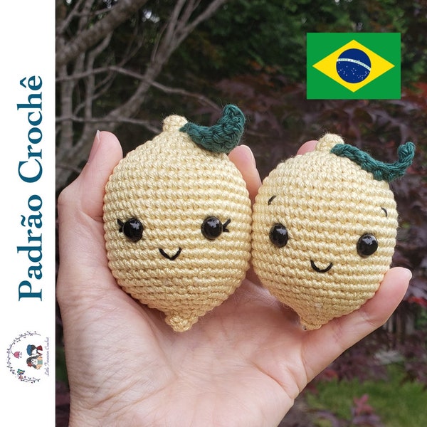 PADRAO CROCHE limao em Portugues digital download croche grafico Amigurumi e cestinha, crochet frutas, crochet positivo