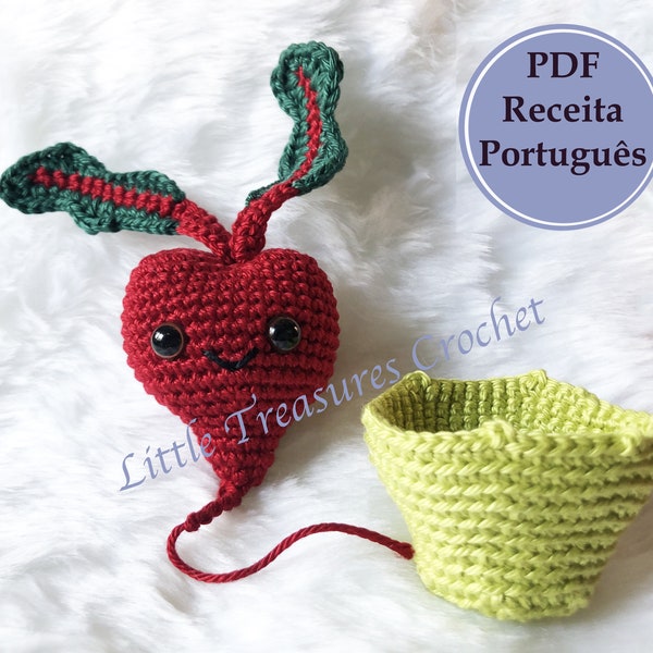 PADRAO CROCHE coraçao beterraba em Portugues digital download croche grafico Amigurumi e cestinha, crochet, presente para namorados