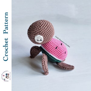 Häkelanleitung Meeresschildkröte Wassermelone Amigurumi Häkelanleitung, leicht zu befolgen mit Fotos