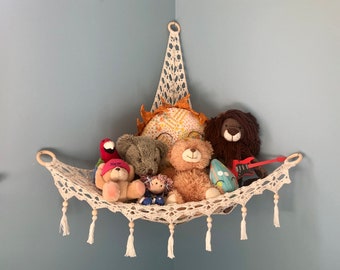 2 x Cuddly Soft Mesh Net Toy Hammock Storage Teddy Bear Baby Bedroom Nursery UK 
