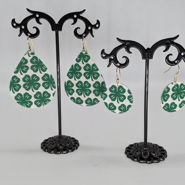 4-H Faux Leather Earrings