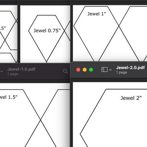 Jewel - Druckbare englische Papier Piecing Vorlage
