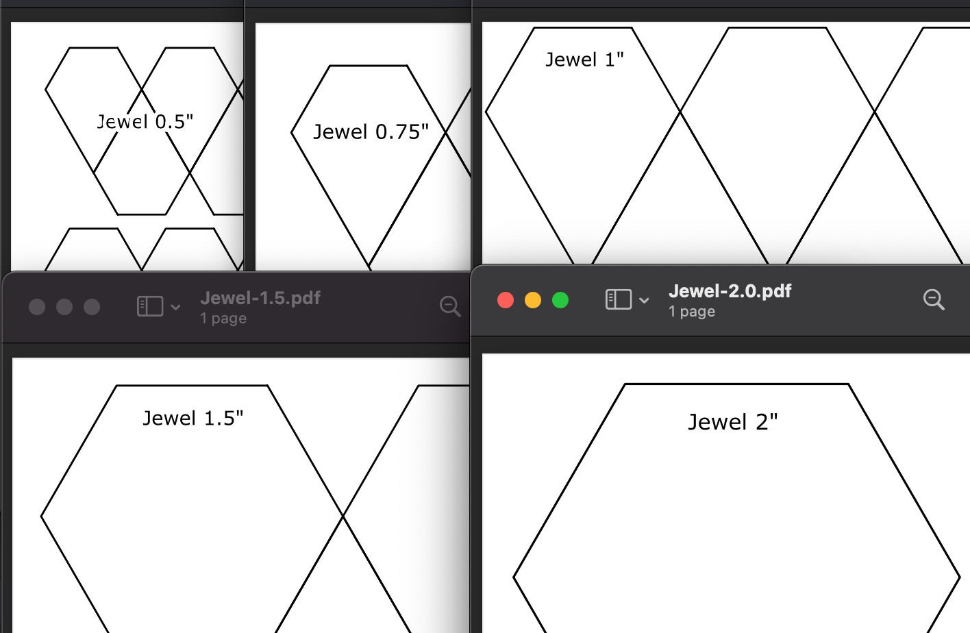 Jewel Printable English Paper Piecing Template Etsy