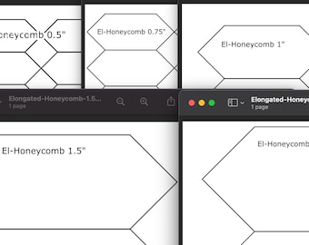 Elongated Honeycomb - Printable English Paper Piecing Template