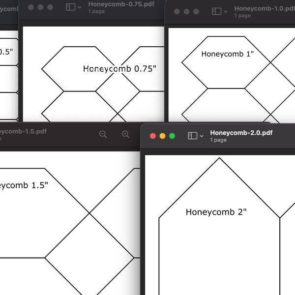 Honingraat - Afdrukbare Engels Papier Piecing Template