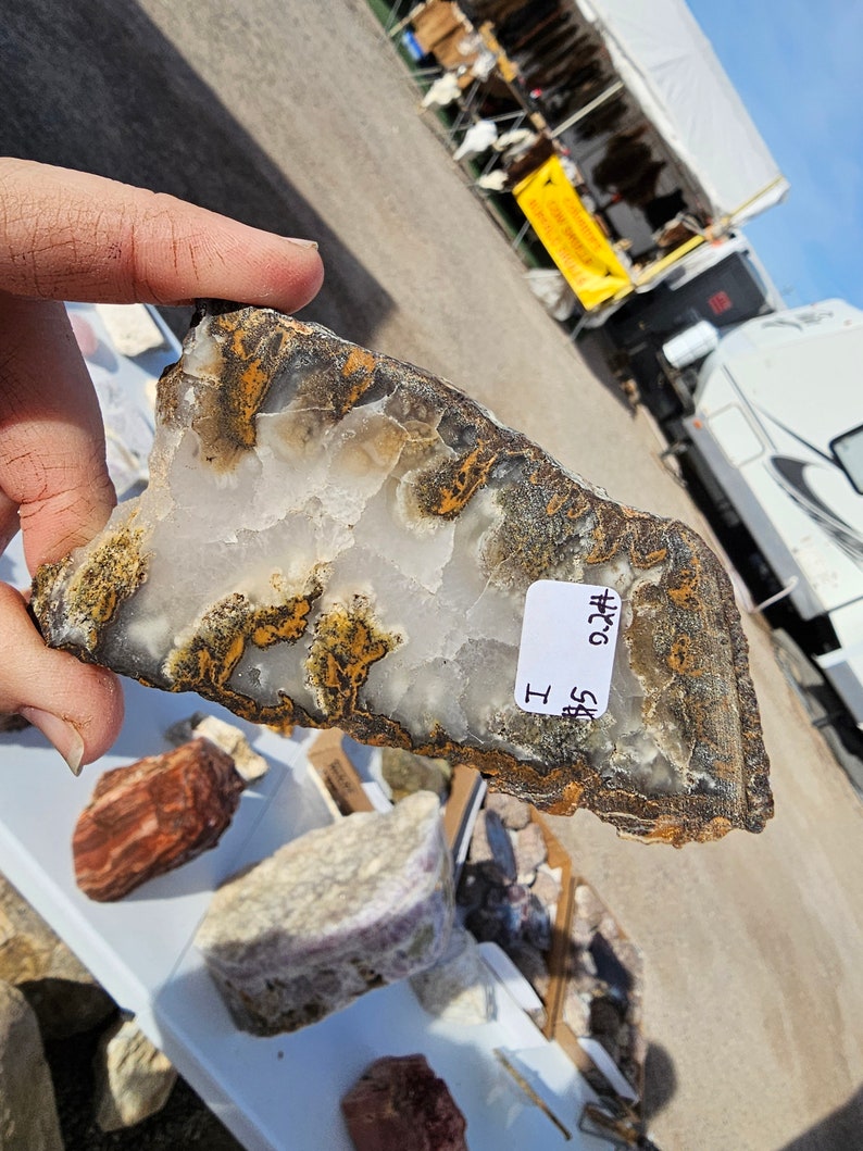 NV Druzy Plume Agate Slabs UNPOLISHED image 5