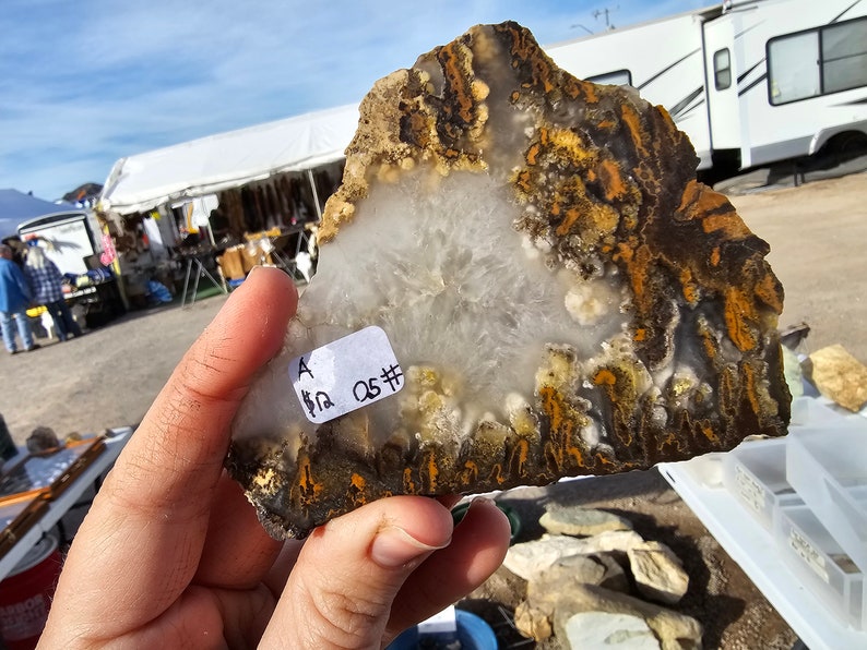 NV Druzy Plume Agate Slabs UNPOLISHED image 2