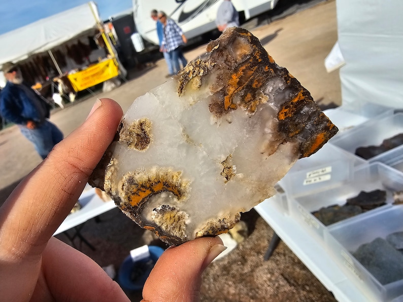 NV Druzy Plume Agate Slabs UNPOLISHED image 8