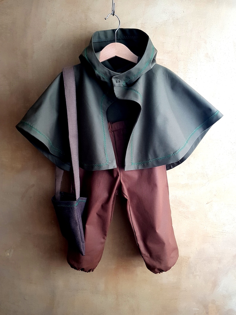 Hobbit child costume 3T Gnome Elf outfit Cloak Pants Haversack Lotrs cosplay Italian Baby Fashion Toddler children medieval luxury dress