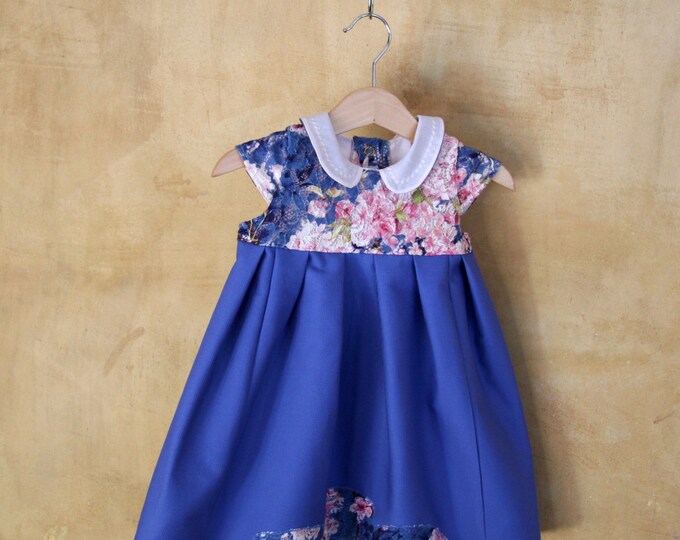 Newborn Baby Dress Baby Girl Floral Lace Dress Peter Pan Etsy