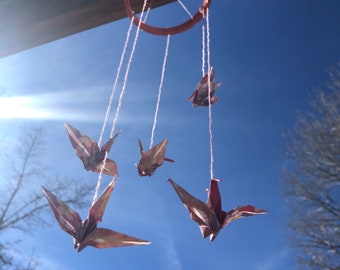 Pink Origami Crane Mobile