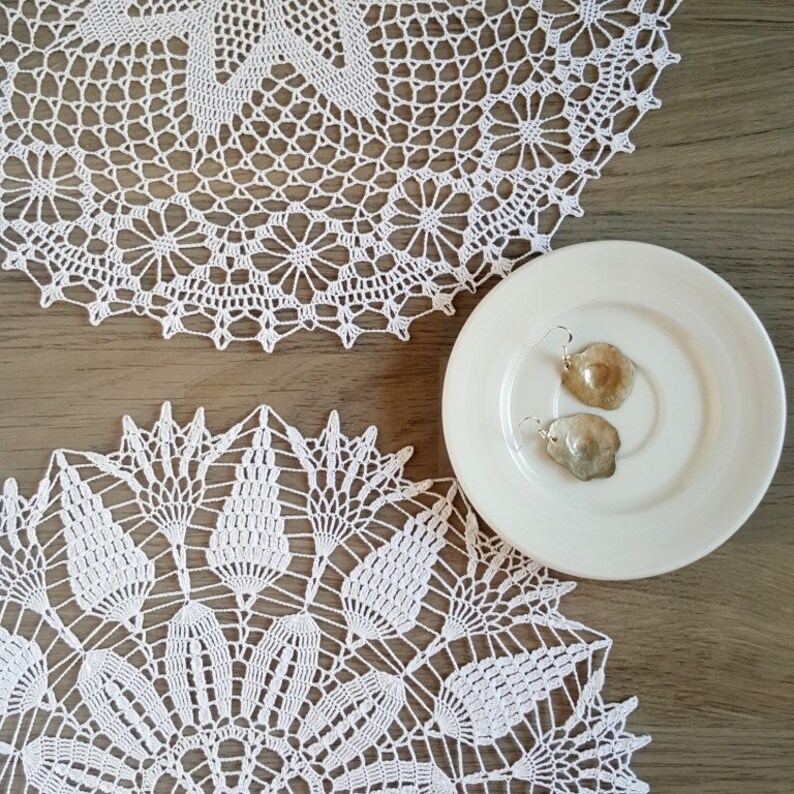 Arianne lace centerpiece fine crochet doily placemat large Etsy