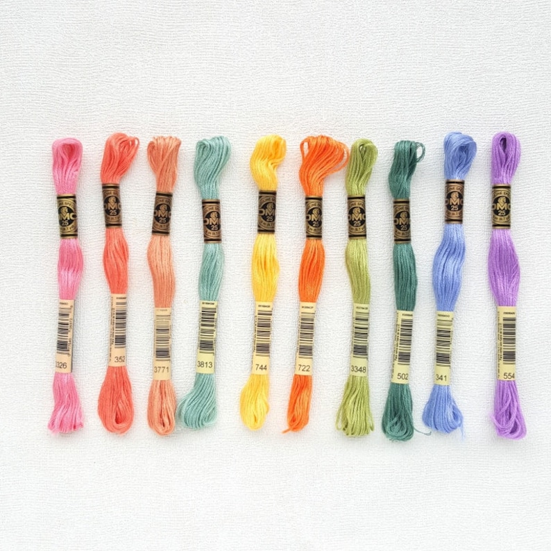 Bundle of 10 Pastel Embroidery Thread DMC Skeins Bulk of Etsy