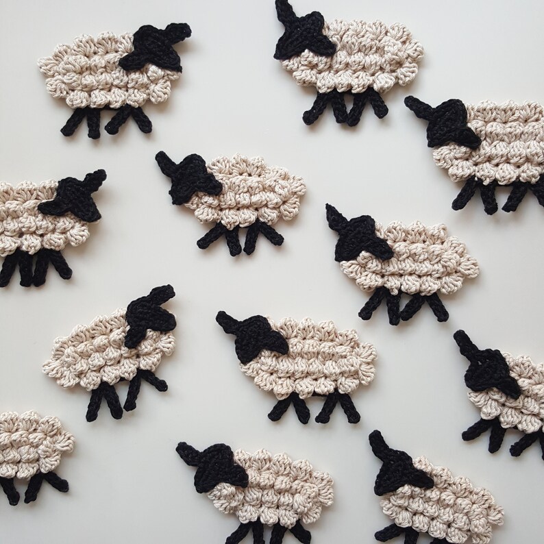 Crochet Sheep Applique PDF Pattern Sewon Lamb Patch Etsy