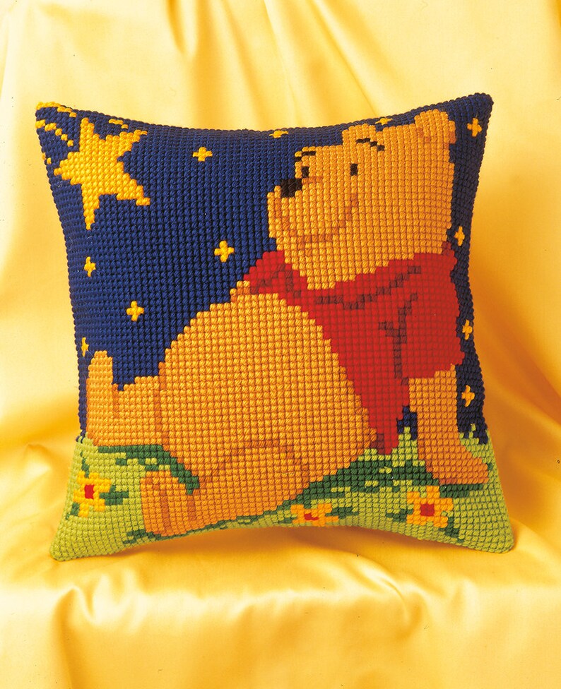 Cross stitch cushion kit Disney Winnie The Pooh Vervaco Etsy