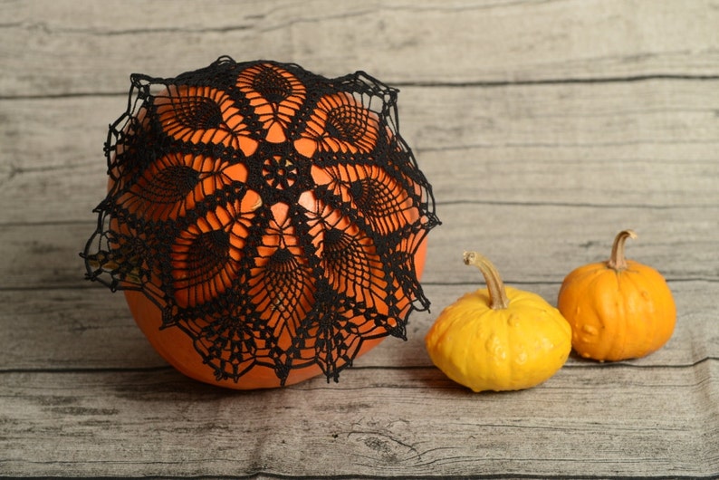 Diadema Black Lace Doily Crochet Centerpiece Dreamcatcher Etsy