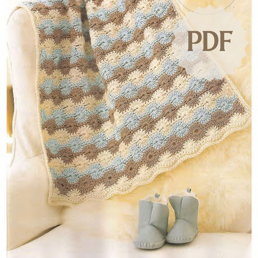 Stroller Blanket Crochet Pattern, Instant Download PDF Pattern. Baby