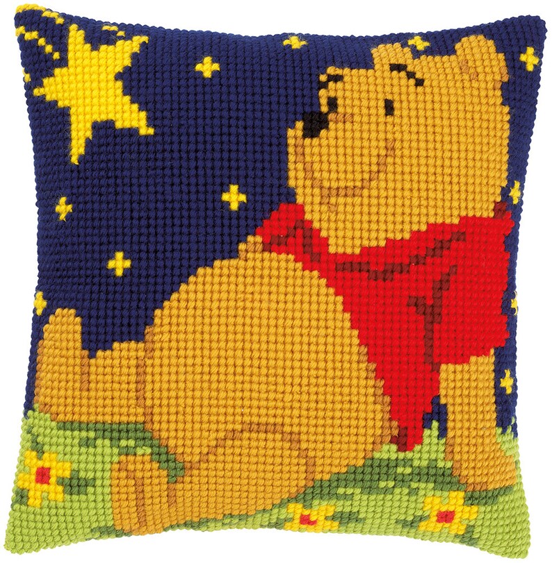 Cross stitch cushion kit Disney Winnie The Pooh Vervaco Etsy