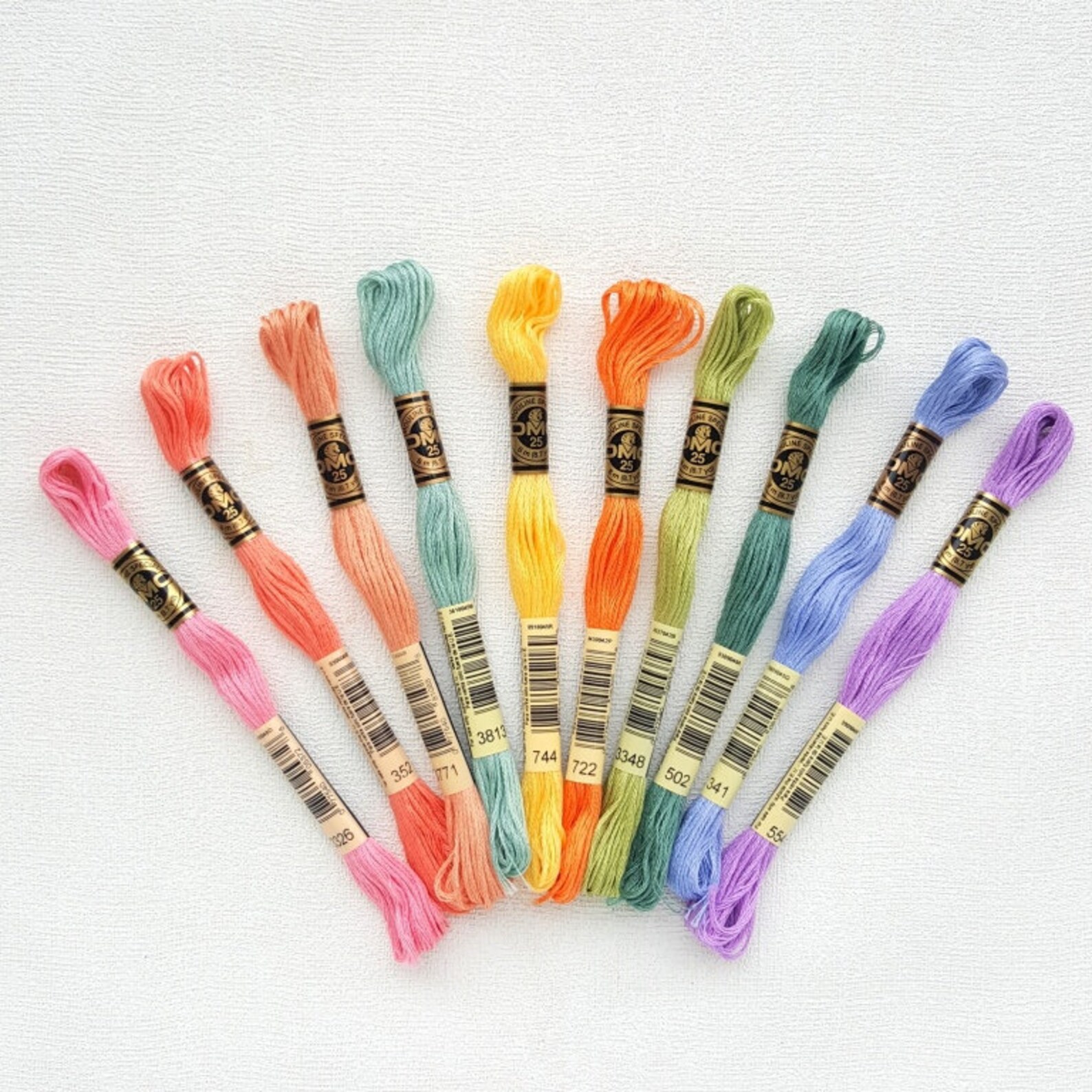 Bundle of 10 Pastel Embroidery Thread DMC Skeins Bulk of Etsy UK