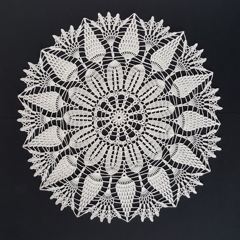 Arianne lace centerpiece fine crochet doily placemat large Etsy