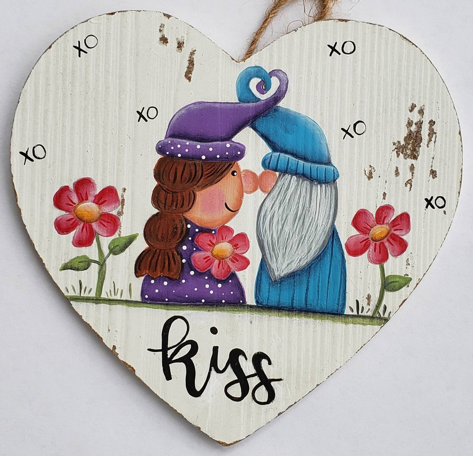 Gnome kiss gnome love whimsical heart small gift hostess gift  etsy Gnome kiss gnome love whimsical heart small gift hostess gift  etsy