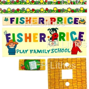 Fisher-Price Little People School REPLACEMENT LITHOS Decals Stickers #923