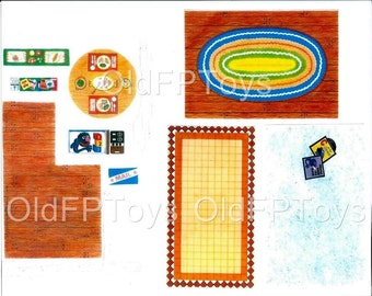 Fisher-Price Little People REPLACEMENT LITHOS STICKERS - Sesame Street  Floors Counter Tops Accessories #938  - Play Family